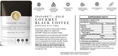 CTFO Changing The Future Outcome 10x Pure-Gold Gourmet Black Coffee product packaging