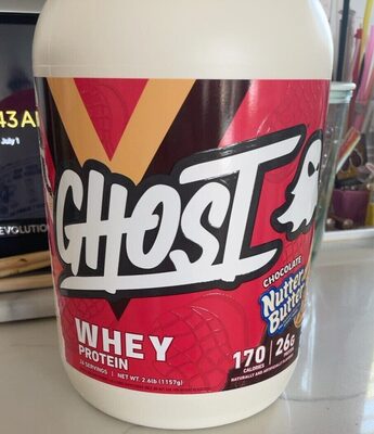 GHOST Whey Protein Chocolate Nutter Butter source label used in the packaging illustration