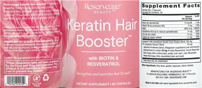 Reserveage Nutrition Keratin Hair Booster product packaging
