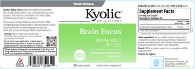 Kyolic Kyolic Brain Focus source label used in the packaging illustration