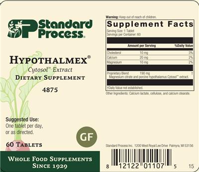 SP Standard Process Hypothalmex source label used in the packaging illustration
