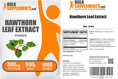 BulkSupplements.com Hawthorn Leaf Extract product packaging