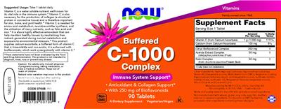 NOW Buffered C-1000 Complex source label used in the packaging illustration