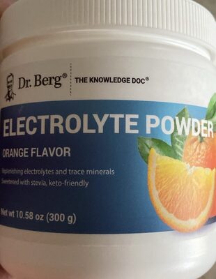 Dr. Berg Electrolyte Powder Orange Flavor source label used in the packaging illustration