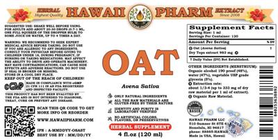 Hawaii Pharm Oat product packaging