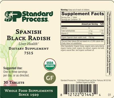 SP Standard Process Spanish Black Radish source label used in the packaging illustration