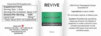 Revive Laurel Leaf source label used in the packaging illustration