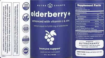 NutraChamps Elderberry + 5000 mg product packaging