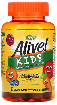 Nature's Way Alive! Kids Gummy Multivitamin source label used in the packaging illustration