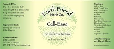 Earth Friend Herb Co. Cell-Ease source label used in the packaging illustration