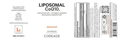 Codeage Liposomal CoQ10 source label used in the packaging illustration