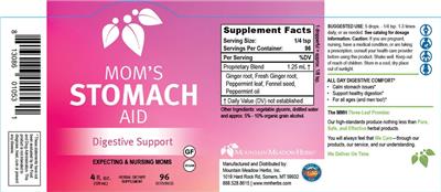 Mountain Meadow Herbs Mom's Stomach Aid source label used in the packaging illustration