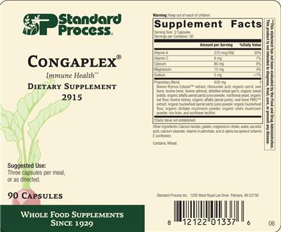 SP Standard Process Congaplex source label used in the packaging illustration