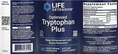 Life Extension Optimized Tryptophan Plus product packaging