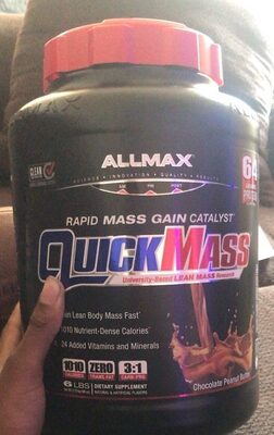 ALLMAX QUICKMASS Chocolate Peanut Butter source label used in the packaging illustration