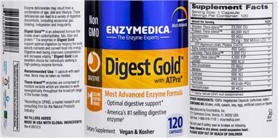 Enzymedica Digest Gold source label used in the packaging illustration