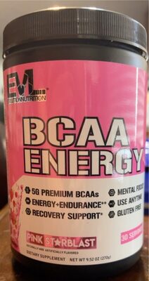 Evlution Nutrition BCAA Energy Pink Starblast source label used in the packaging illustration