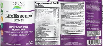 Pure Essence Life Essence Women source label used in the packaging illustration
