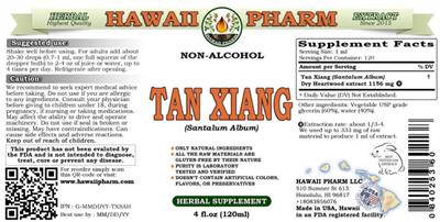 Hawaii Pharm Tan Xiang Non-Alcohol product packaging