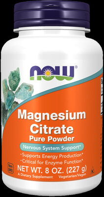 NOW Magnesium Citrate Pure Powder source label used in the packaging illustration