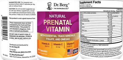 Dr. Berg Natural Prenatal Vitamin source label used in the packaging illustration