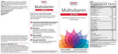 GNC Women's Multivitamin Active source label used in the packaging illustration