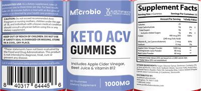 Justified Laboratories Microbio Keto ACV Gummies product packaging