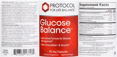 Protocol For Life Balance Glucose Balance source label used in the packaging illustration