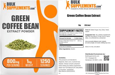 BulkSupplements.com Green Coffee Bean Extract product packaging