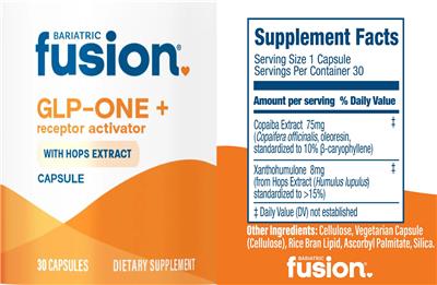 Bariatric Fusion GLP-ONE + Receptor Activator source label used in the packaging illustration