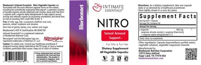 Bluebonnet Intimate Essentials Nitro source label used in the packaging illustration