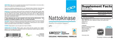 XYMOGEN Nattokinase source label used in the packaging illustration