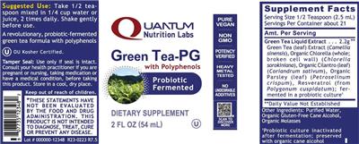 Quantum Nutrition Labs Green Tea-PG source label used in the packaging illustration