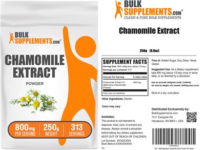 BulkSupplements.com Chamomile Extract Powder 800 mg product packaging