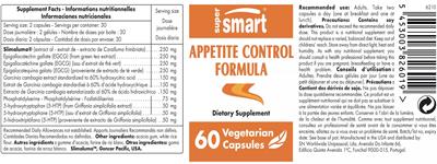 SuperSmart Appetite Control Formula source label used in the packaging illustration