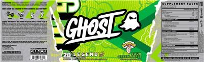 GHOST Legend All Out Warheads Sour Green Apple source label used in the packaging illustration