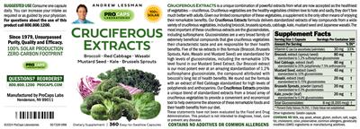 ProCaps Laboratories Cruciferous Extracts source label used in the packaging illustration