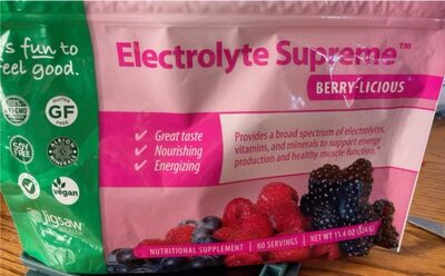 Jigsaw Health Electrolyte Supreme Berry-Licious source label used in the packaging illustration