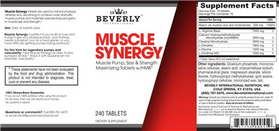 Beverly International Muscle Synergy source label used in the packaging illustration