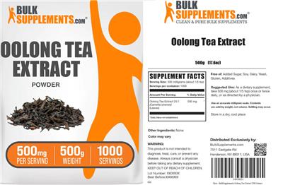 BulkSupplements.com Oolong Tea Extract product packaging