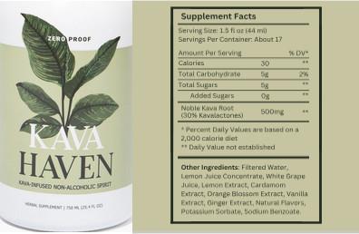 Kava Haven Kava Haven source label used in the packaging illustration