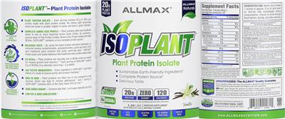 ALLMAX Naturals ISOPlant Vanilla source label used in the packaging illustration