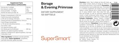 SuperSmart Borage & Evening Primrose source label used in the packaging illustration