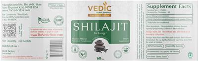 Vedic Supplements Shilajit 250 mg source label used in the packaging illustration
