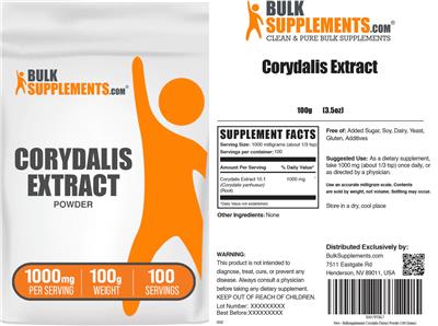 BulkSupplements.com Corydalis Extract Powder 1000 mg product packaging