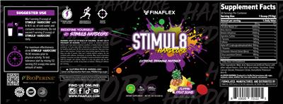 FINAFLEX Stimul8 Hardcore Flippin Fruit Bomb source label used in the packaging illustration