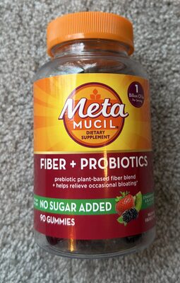 Metamucil Metamucil Fiber + Probiotics source label used in the packaging illustration