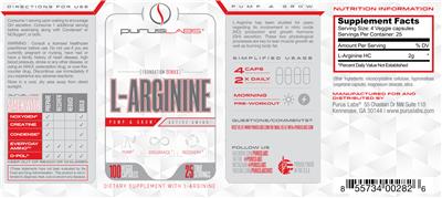 Purus Labs L-Arginine source label used in the packaging illustration