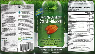 Irwin Naturals Carb Neutralizer Starch-Blocker source label used in the packaging illustration