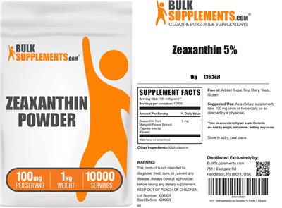 BulkSupplements.com Zeaxanthin Powder 100 mg product packaging